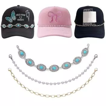 3 шт./комплект модных праздничных принадлежностей шикарная бейсбольная кепка цепочка аксессуар искусственный жемчуг бирюзовый