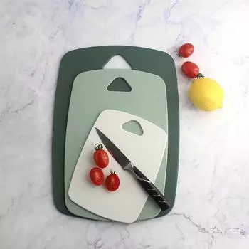 3 шт./комплект нескользящие пластиковые разделочные доски набор портативные подвесные отверстия классифицированные разделочные доски утолщение разделочные доски для мяса 350x250x15mm