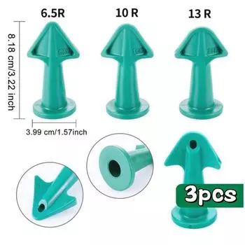 3 шт./комплект пластиковый силиконовый наконечник скребок для клея многоугольный скребок удаляет остатки герметика для окон, дверей и углов синий