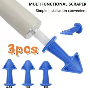 3 шт./комплект пластиковый силиконовый наконечник скребок для клея многоугольный скребок удаляет остатки герметика для окон, дверей и углов синий