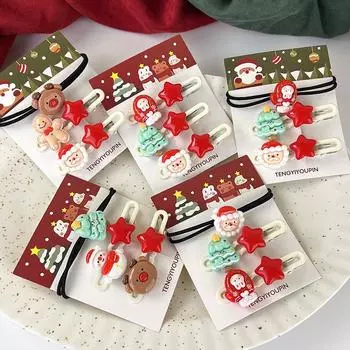 3 шт./комплект Рождественские заколки для волос для детей Аксессуары для волос Рождественские шпильки заколки для волос Праздничные головные уборы для вечеринок Подарки на праздники