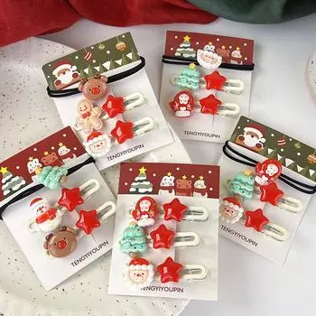3 шт./комплект рождественские заколки для волос для детей аксессуары для волос рождественские заколки праздничные головные уборы
