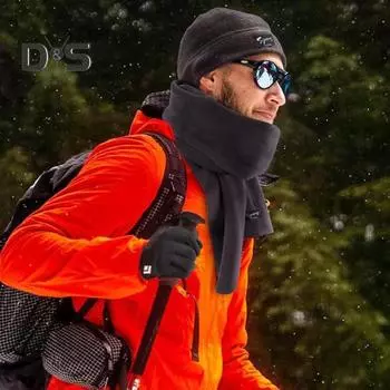 3 шт./комплект унисекс зимняя шапка шарф перчатки комплект толстый флис теплая шапка перчатки эластичный сенсорный экран ветрозащитный зимний на открытом воздухе велосипедный купол шейный платок комплект кофейный