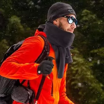 3 шт./комплект унисекс зимняя шапка шарф перчатки комплект толстый флис теплая шапка перчатки эластичный сенсорный экран ветрозащитный зимний на открытом воздухе велосипедный купол шейный платок комплект темно-серого