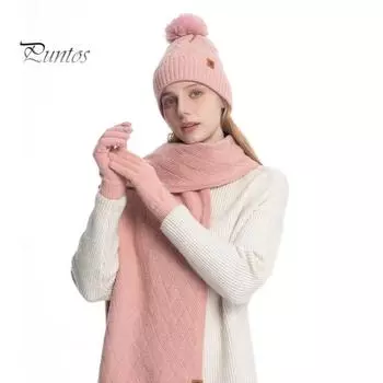 3 шт./комплект унисекс зимняя шапка шарф перчатки комплект толстая вязаная теплая шапка перчатки эластичная защита ушей ветрозащитная зимняя на открытом воздухе велосипедная купольная повязка на шею чёрный