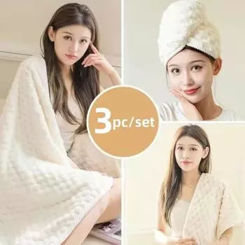 3 шт./комплект высококачественных банных полотенец из кораллового флиса, мягкие и удобные душевые накидки, впитывающие толстые пляжные полотенца, впитывающие быстросохнущие полотенца 3PC серый