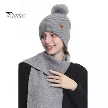 3 шт./комплект, женская зимняя шапка, шарф, перчатки, комплект, толстая трикотажная защитная шапка для ушей, перчатки, эластичная ветрозащитная зимняя шапка-купол для езды на велосипеде, шейный платок чёрный