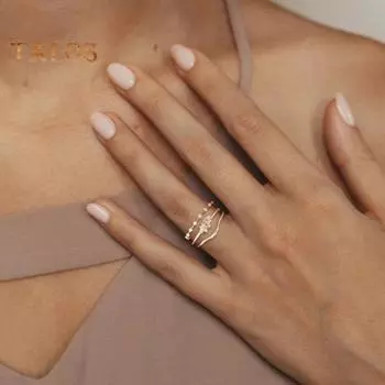 3 шт./комплект женские кольца комплект со стразами декор штабелируемые полированные геометрические кольца невесты свадьба выпускной вечеринка банкет ювелирные изделия 9