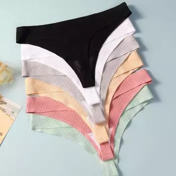 3 шт./комплект женские трусики из чистого хлопка с низкой талией сексуальные треугольные трусики простые полосатые женские стринги с низкой талией соблазнительное нижнее белье S чёрный