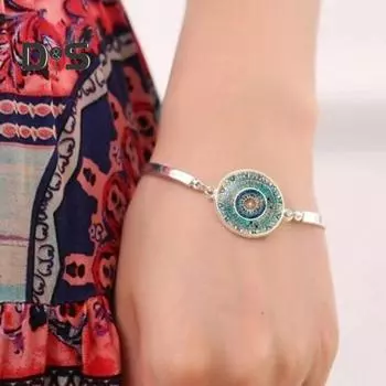 3 шт./комплект женский комплект ювелирных изделий винтажный этнический стиль зажим-лобстер регулируемая длина крючок серьги браслет ожерелье комплект для леди вечеринка повседневные украшения серебряный