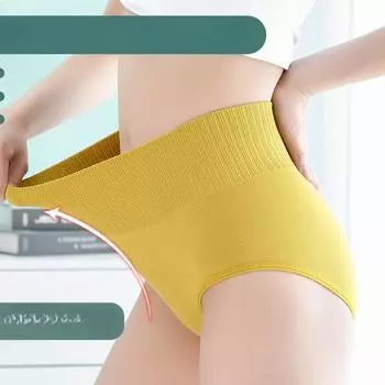 3 шт./комплект, женское бесшовное нижнее белье из чистого хлопка с высокой талией и утягивающим живот трусиками большого размера M