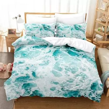 3 шт. Комплекты постельного белья Stormy sea для дома, постельное белье Super King, наволочка, одеяло, текстиль, комплект постельного белья EU single(135x200cm)&set