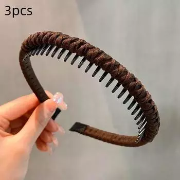 3 шт. Конфетные цвета Оберточная ткань Зубы Повязки для волос для девочек Сладкое украшение для волос Нескользящая повязка на голову Резинка для волос Модные аксессуары для волос