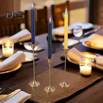 3 шт. Конические подсвечники, металлический высокий подсвечник-колонна, винтажный центральный подсвечник для стола, свадебный праздничный домашний декор античная золотой