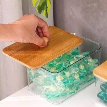 3 шт. контейнер для капсул для белья прозрачный большой емкости прозрачный дизайн прачечная организация контейнеры с Square