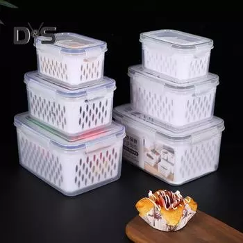 3 шт. контейнеры для хранения фруктов, пищевые, без BPA, большая емкость, хорошая герметизация, легко чистить, коробки для хранения фруктов и овощей с крышкой 1 Set серый