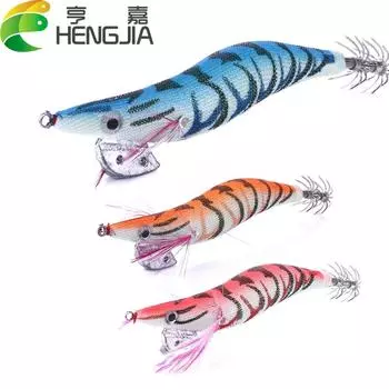 3 шт./кор. 11 см-13,5 г деревянная приманка для рыбалки на креветок, джиг-кальмар, рыболовный крючок, наживка для осьминога, каракатица, искусственные приманки для отсадки