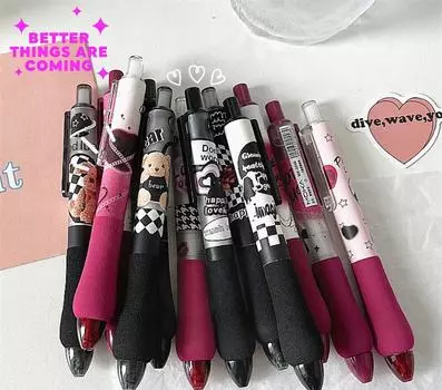 3 шт./кор. модная гелевая ручка в американском стиле с животными, медведем и бабочкой, канцелярские принадлежности, гелевая ручка 0,5 мм, черные чернила, ручка для скрапбукинга, студенческие принадлежности