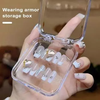 3 шт. Коробка для хранения накладных ногтей с крышкой, прозрачный пластиковый контейнер для хранения бусин, многофункциональный мини-квадрат чистый