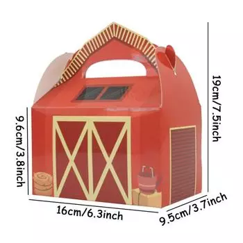 3 шт. коробка для торта, коробка для печенья на фермерскую тематику, 3D-упаковка в виде мультяшного животного с ручкой, переносное украшение для вечеринки по случаю дня рождения other