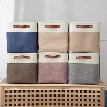 3 шт. Корзины для хранения с усиленной ручкой, большая вместимость, складная конструкция, многоцелевые игрушки, органайзеры для хранения одежды розовый