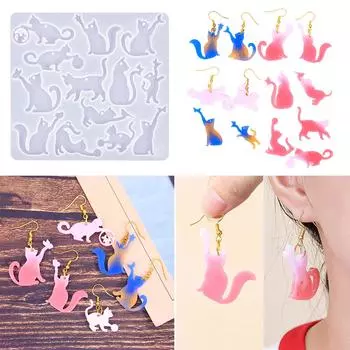 3 шт. Кошки Серьги Подвеска Силиконовые Формы Изготовление Ювелирных Изделий Формы Для Литья Формы Из Эпоксидной Смолы Формы Для Изготовления Сережек