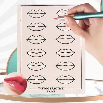 3 шт., кожа для татуировки губ, резиновая многоразовая, экологически чистая кожа для практики микроблейдинга для художников