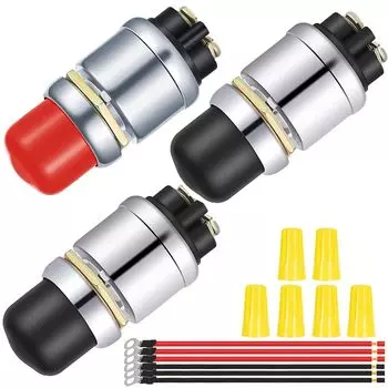 3 шт. красная/черная кнопка запуска переключателя 12 В 50 А для 12 В автомобиля, морской лодки, грузовика, газонокосилки