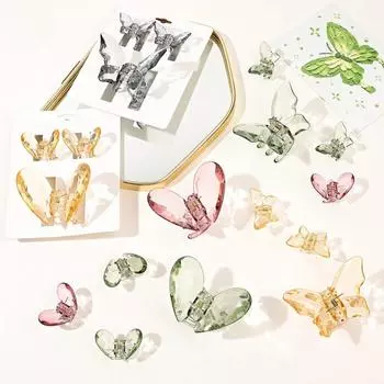 3 шт. красочные бабочки заколки для волос для женщин прозрачные большие заколки для волос заколки для девочек заколки акриловые аксессуары для волос