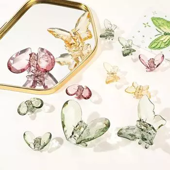 3 шт. красочные бабочки заколки для волос для женщин прозрачные большие заколки для волос заколки для девочек заколки акриловые аксессуары для волос