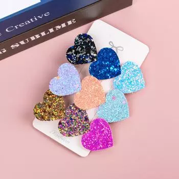 3 шт. Красочные заколки для волос в виде звезд для женщин, девочек, милые блестящие заколки для волос в виде сердечек, заколки-автоматы, заколки для волос, головные уборы, детские аксессуары для волос