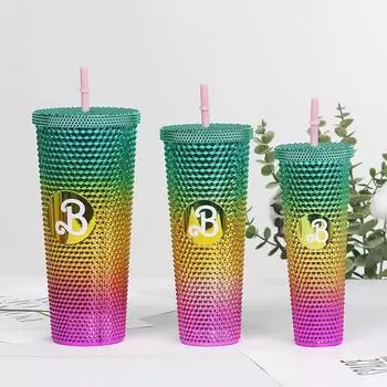 3 шт. креативная бутылка для воды, чашка из дуриана с соломинкой, портативная кружка большой емкости, герметичная пластиковая бутылка для воды для кофе