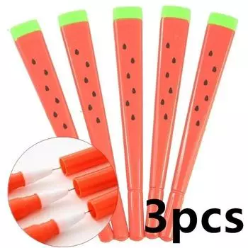 3 шт. креативная милая гелевая ручка в форме арбуза в форме фрукта черная ручка для письма для студентов 0,5 мм случайный размер