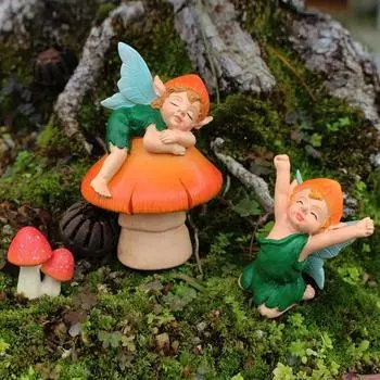 3 шт. креативные фигурки грибов-спрайтов из смолы для сада, микроландшафтный двор 3pcs