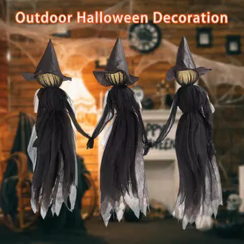 3 шт. Кричащая ведьма Хэллоуин Светодиодный дисплей Большой с колышками Подарки Садовое украшение