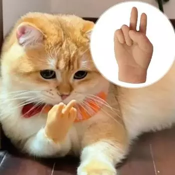3 шт., крошечный палец, рука, игрушка для кошки, в форме ножниц, бумага, растягивающаяся мини-перчатка для пальцев, кукольный розыгрыш, кляп, подарок для вечеринки 3pcs