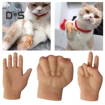 3 шт., крошечный палец, рука, игрушка для кошки, в форме ножниц, бумага, растягивающаяся мини-перчатка для пальцев, кукольный розыгрыш, кляп, подарок для вечеринки 3pcs