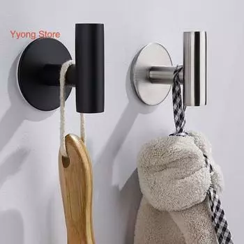 3 шт. крючки для хранения, прочные несущие настенные крючки без ударов, легко установить, вешалки для полотенец для одежды, товары для дома 3pcs чёрный