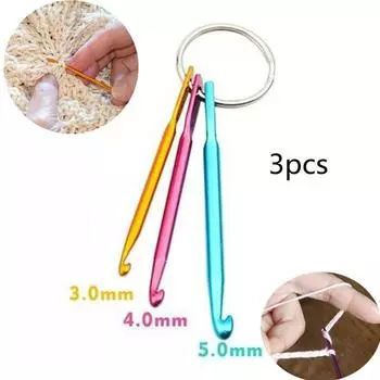 3 шт. крючки для вязания из оксида алюминия набор брелоков ткацкие инструменты спицы для вязания крючком плюшевые спицы (цвет: многокрасочный)
