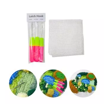 3 шт. крючки для вязания крючком с сетчатым полотном для ковров и художественного творчества крючок для вязания крючком с защелкой 50