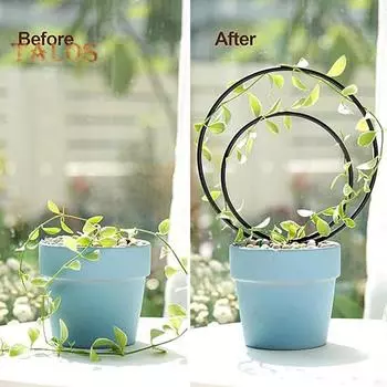 3 шт. круглая решетка для растений, многоразовая металлическая решетка для комнатных растений, комнатные вьющиеся растения, опорная решетка для горшечного плюща и цветов на открытом воздухе чёрный