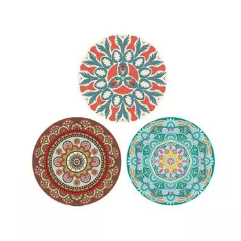 3 шт. Круглый плейсмат, подставка под чашку, коврик для чашки, настольная подкладка, подставка с мандалой, кухня 12cm-Style B