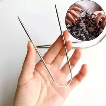3 шт. круговые вязальные спицы из нержавеющей стали, круглые иглы, металлическая волшебная петля для рукоделия, свитера, шапки, носки 5mm-3Pcs