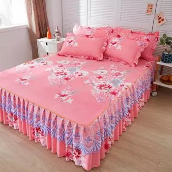 3 шт. кружевная юбка-кровать с наволочками, модные покрывала в европейском стиле, королевский размер, противоскользящее постельное белье, домашний текстиль 3 Pcs 120x200cm