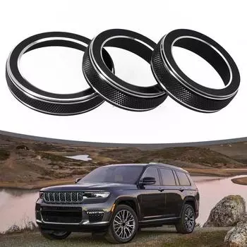 3 шт. Крышка кольца ручки AC радиопереключателя отделка черная для Cherokee 2014-2021