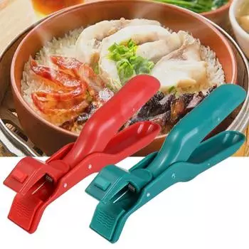 3 шт. кухонный держатель для тарелок с защитой от ожогов, силиконовый противоскользящий держатель для посуды, зажим для посуды, анти-горячий, анти-ожоговый зажим, подъемник, кухонный инструмент для духовки 1PC красный