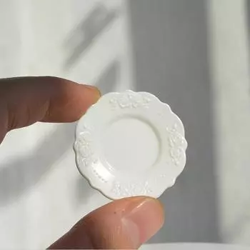 3 шт. кукольная роза лилия рельефная тарелка кухонная утварь имитация обеденной тарелки кукольные аксессуары ролевые игры игрушки