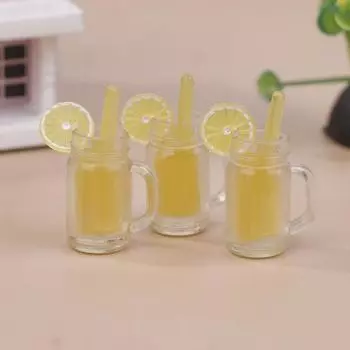 3 шт. кукольный домик имитация лимона апельсиновый сок бутылка напиток модель апельсиновый сок напитки кукольные аксессуары декоративный реквизит One Size