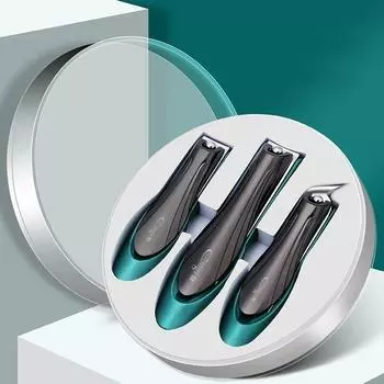 3 шт., кусачки для ногтей из нержавеющей стали, резак для ногтей с защитой от брызг, маникюрные инструменты, бионический дизайн, триммер для ногтей, ножницы для педикюра чёрный