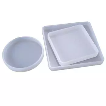 3 шт. квадратная круглая кристаллическая эпоксидная силиконовая форма для подноса, форма для хранения ювелирных изделий, домашний декор